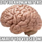 If only the people in my social media could share this honestly | LIKE IF YOU KNOW WHAT THIS IS; SHARE IF YOU'VE USED ONE. | image tagged in a brain,brain,use it,meme,humor | made w/ Imgflip meme maker