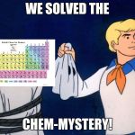 Now his terrors argon | WE SOLVED THE; CHEM-MYSTERY! | image tagged in scooby doo meddling kids,chemistry | made w/ Imgflip meme maker