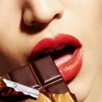 woman eating chocolate