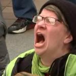 Screaming Trump Protester at Inauguration