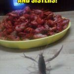 Someone is gonna be a little crabby today. | MY BROTHERS AND SISTERS! NOOOOOO! | image tagged in crawfishno,funny memes | made w/ Imgflip meme maker