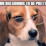 Funny animals | I FIND YOUR REASONING TO BE PRETTY "RUFF." | image tagged in funny animals | made w/ Imgflip meme maker
