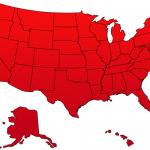 Red USA map