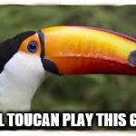 toucan | WELL TOUCAN PLAY THIS GAME | image tagged in toucan | made w/ Imgflip meme maker
