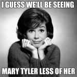 Mary Tyler Moore  | I GUESS WE'LL BE SEEING; MARY TYLER LESS OF HER | image tagged in mary tyler moore | made w/ Imgflip meme maker