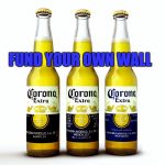 Fund Your Own Wall | FUND YOUR OWN WALL | image tagged in corona wall,mexico wall,mexico,trump,theresistance | made w/ Imgflip meme maker