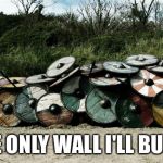 Shield Wall | THE ONLY WALL I'LL BUILD! | image tagged in shield wall | made w/ Imgflip meme maker