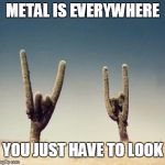 Metal Desert | METAL IS EVERYWHERE; YOU JUST HAVE TO LOOK | image tagged in metal desert | made w/ Imgflip meme maker