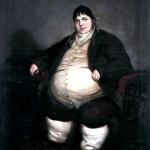 Fat man painting 