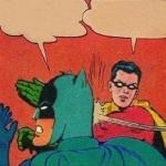 Robin Slapping Batman Double Bubble