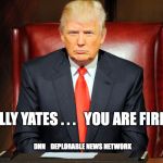 donfired | SALLY YATES . . .   YOU ARE FIRED ! DNN    DEPLORABLE NEWS NETWORK | image tagged in donfired | made w/ Imgflip meme maker