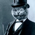 Cat top hat monacle meme