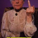 middle finger grandma | HEY PROTESTERS; THE CONSTITUTION SAYS PEACEABLY ASSEMBLE AND PETITION THE GOVERNMENT , NOT RIOT AND BURN AND BLOCK TRAFFIC | image tagged in middle finger grandma | made w/ Imgflip meme maker