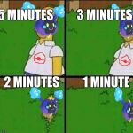 NEBBY GET IN THE BAG | 5 MINUTES          3 MINUTES; 2 MINUTES          1 MINUTE | image tagged in simpsons | made w/ Imgflip meme maker