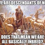 Noah's Ark | IF WE ARE DESCENDANTS OF NOAH; DOES THAT MEAN WE ARE ALL BASICALLY INBRED? | image tagged in noah's ark | made w/ Imgflip meme maker