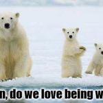 Damn do we love being white! | Damn, do we love being white! | image tagged in polar bears,white history month,fuck the racism | made w/ Imgflip meme maker