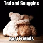 Bear hugs | Ted and Snuggles; Best Friends | image tagged in bear hugs | made w/ Imgflip meme maker