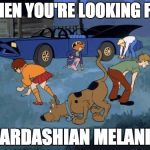 #MelaninGate | WHEN YOU'RE LOOKING FOR; "KARDASHIAN MELANIN" | image tagged in scooby and gang search look,wtf,kardashian,not today | made w/ Imgflip meme maker