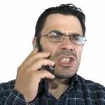 Angry man on phone