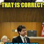 Bad husband! | A WOMAN SHOT HER HUSBAND BECAUSE HE STEPPED ON HER FRESHLY MOPPED FLOOR? THAT IS CORRECT; AND IT TOOK YOU 20 MINUTES TO ARREST HER?   WHY? THE FLOOR WAS STILL WET | image tagged in lawyer and cop testifying | made w/ Imgflip meme maker