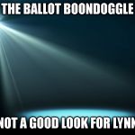 Spotlight | THE BALLOT BOONDOGGLE; NOT A GOOD LOOK FOR LYNN | image tagged in spotlight | made w/ Imgflip meme maker