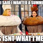 2 Broke Girls Cupcake | WHEN I SAID I WANTED A SUMMER JOB; THIS ISNT WHAT I MEANT. | image tagged in 2 broke girls cupcake | made w/ Imgflip meme maker