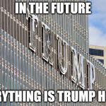 Trump hotel  | IN THE FUTURE; EVERYTHING IS TRUMP HOTEL | image tagged in trump hotel | made w/ Imgflip meme maker