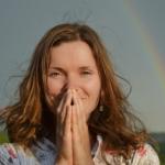Grateful woman rainbow