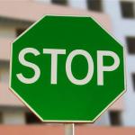 Green stop sign 