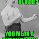 Overly Manly Man | BATTLE OF ACRE? YOU MEAN A RUGBY SCRUM | image tagged in overly manly man | made w/ Imgflip meme maker