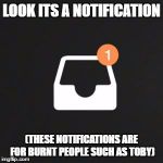 Instagram Direct Message Inbox | LOOK ITS A NOTIFICATION; (THESE NOTIFICATIONS ARE FOR BURNT PEOPLE SUCH AS TOBY) | image tagged in instagram direct message inbox | made w/ Imgflip meme maker