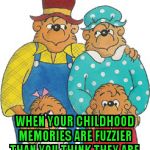 Berenstain Bears | THE MANDELA EFFECT; WHEN YOUR CHILDHOOD MEMORIES ARE FUZZIER THAN YOU THINK THEY ARE | image tagged in berenstain bears | made w/ Imgflip meme maker