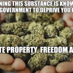 Good-good hands (Marijuana) | WARNING THIS SUBSTANCE IS KNOWN TO CAUSE GOVERNMENT TO DEPRIVE YOU OF YOUR; PRIVATE PROPERTY, FREEDOM AND LIFE | image tagged in good-good hands marijuana | made w/ Imgflip meme maker