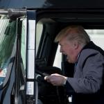 Trump truck president yelling