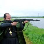 priest with gun