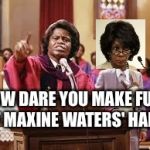 Maxine Waters | HOW DARE YOU MAKE FUN OF MAXINE WATERS' HAIR | image tagged in james brown gospel,bill oreilly | made w/ Imgflip meme maker