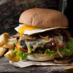 Cheese burger with egg
