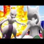 Mewtwo Fighting Against Shiny Mewtwo 