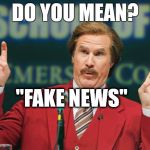 Fake News | DO YOU MEAN? "FAKE NEWS" | image tagged in anchorman,fake news,ron burgundy,cnn breaking news,mainstream media,biased media | made w/ Imgflip meme maker