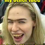ugly girl | My other face; Is in the Photoshop | image tagged in ugly girl | made w/ Imgflip meme maker