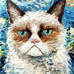 Grumpy Cat Van Gogh | IT'S NICE OUT; SO VAN GOGH AWAY | image tagged in grumpy cat van gogh | made w/ Imgflip meme maker