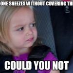 could you not? | WHEN SOMEONE SNEEZES WITHOUT COVERING THEIR MOUTH? COULD YOU NOT | image tagged in could you not | made w/ Imgflip meme maker