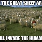 Obama Sheep | WE THE GREAT SHEEP ARMY; WILL INVADE THE HUMANS | image tagged in obama sheep,scumbag | made w/ Imgflip meme maker