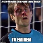 Scott Sterling | JUST COMPARED KATY PERRY'S NEW HAIRCUT; TO EMINEM | image tagged in scott sterling | made w/ Imgflip meme maker