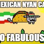 taco cat | MEXICAN NYAN CAT; SO FABULOUS!! | image tagged in taco cat | made w/ Imgflip meme maker