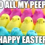 Seriously..... Happy Easter! | TO ALL MY PEEPS; HAPPY EASTER | image tagged in peeps,easter,easter bunny | made w/ Imgflip meme maker