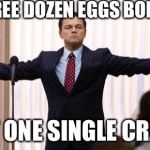 leowinning | THREE DOZEN EGGS BOILED; NOT ONE SINGLE CRACK | image tagged in leowinning,memes,funny,easter,happy easter,easter eggs | made w/ Imgflip meme maker