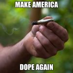 Marijuana | MAKE AMERICA; DOPE AGAIN | image tagged in marijuana | made w/ Imgflip meme maker