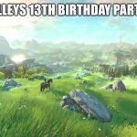 Zelda Wii U Hyrule Field | ALLEYS 13TH BIRTHDAY PARTY | image tagged in zelda wii u hyrule field | made w/ Imgflip meme maker
