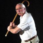 Angry Man with cane